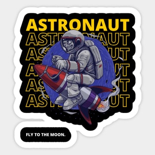 Astronaut Fly to the Moon Sticker